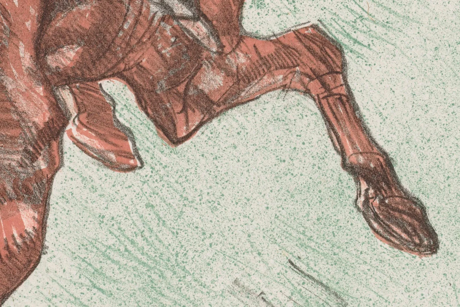 罗特列克彩色石版画《赛马骑师》局部 (3)