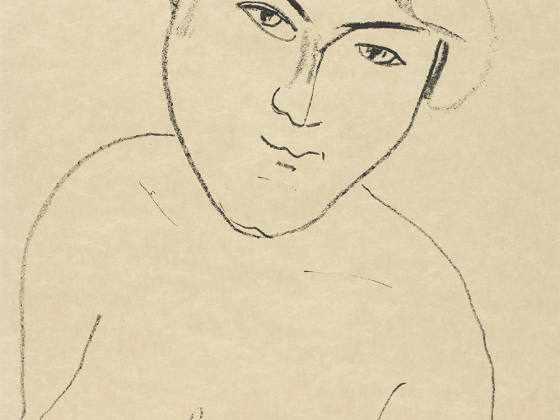 马蒂斯石版画《双臂交叉的躯干像》