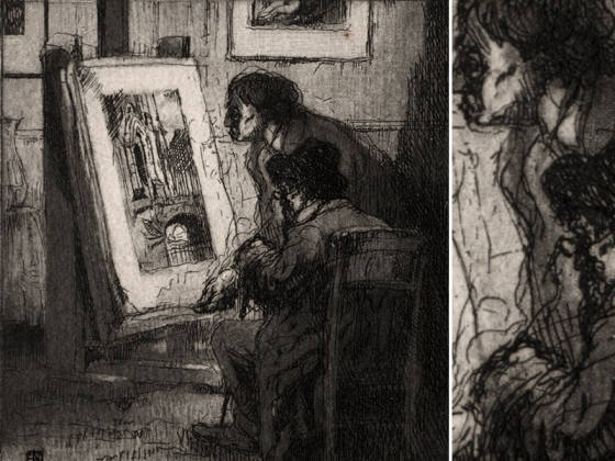 布鲁埃蚀刻版画《版画收藏家》