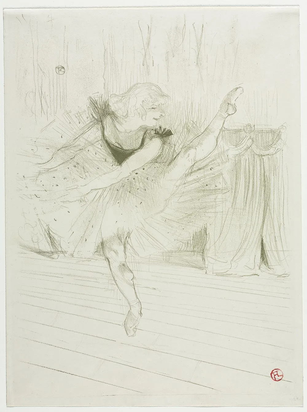 罗特列克舞者人物版画《英国舞者艾达·希斯小姐》