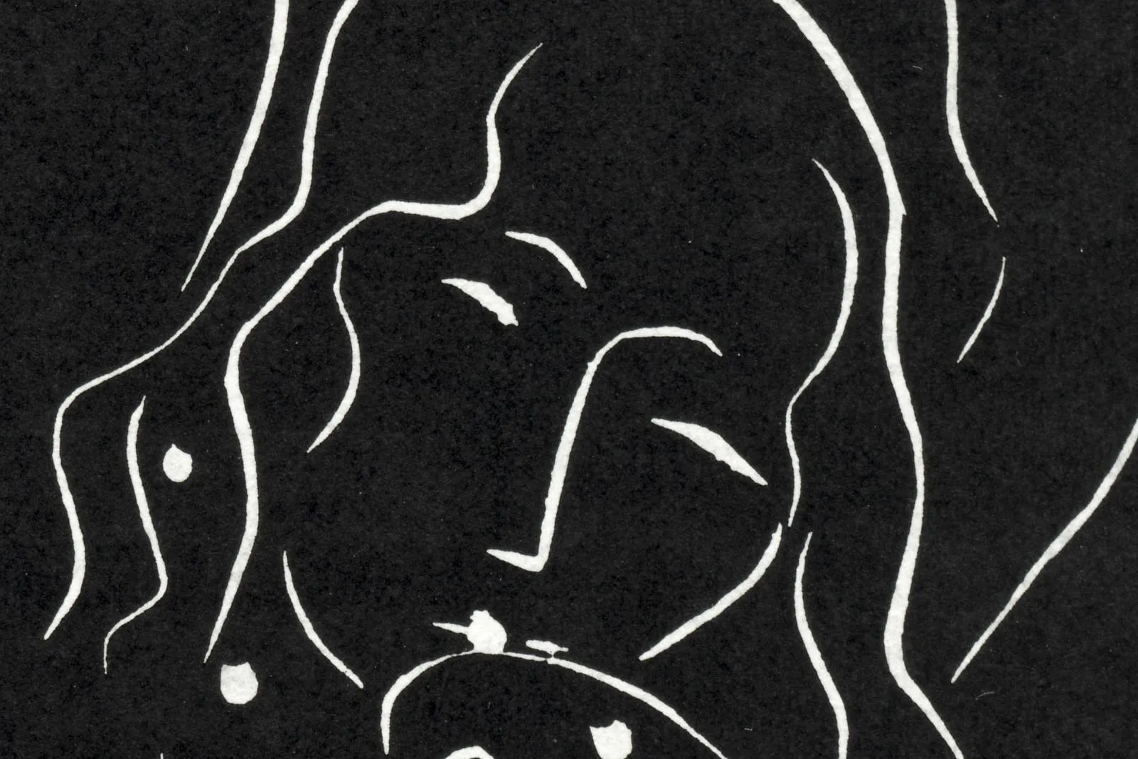 马蒂斯亚麻油毡版画《戴手镯的裸女》局部 (1)