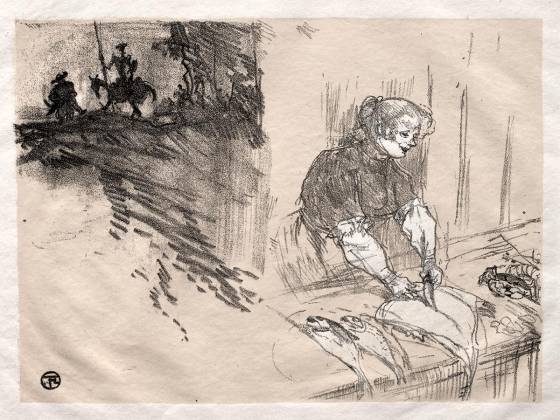 罗特列克版画《短暂的欢愉封面》