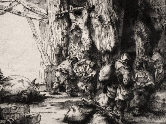 奥古斯特·布鲁埃蚀刻版画《屠宰场》