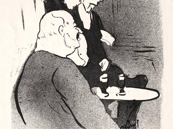 罗特列克版画人物《大使夜总会的杜卡尔》