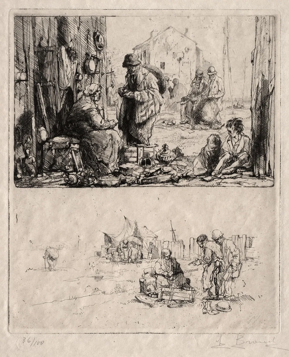 布鲁埃蚀刻版画《圣乌恩要塞掠影》