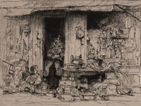 布鲁埃蚀刻版画《杂货小贩》