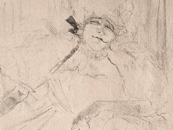 罗特列克人物版画《Yvette Guilbert: Chanson Ancienne》