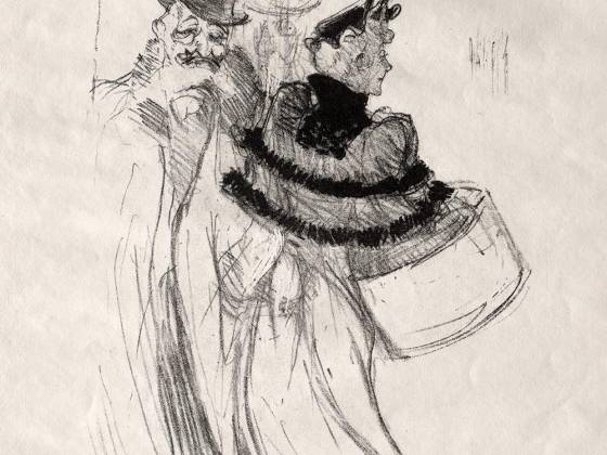 罗特列克版画人物《老绅士们》