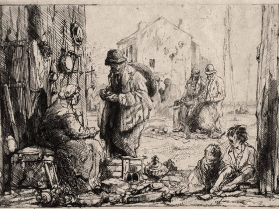 布鲁埃蚀刻版画《圣乌恩要塞掠影》