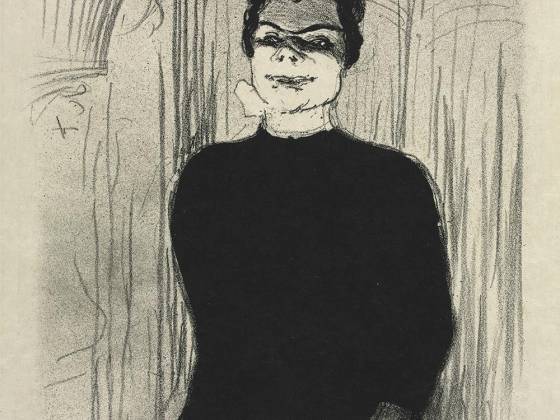 罗特列克版画《罗什舒阿尔歌舞场的妮可尔》