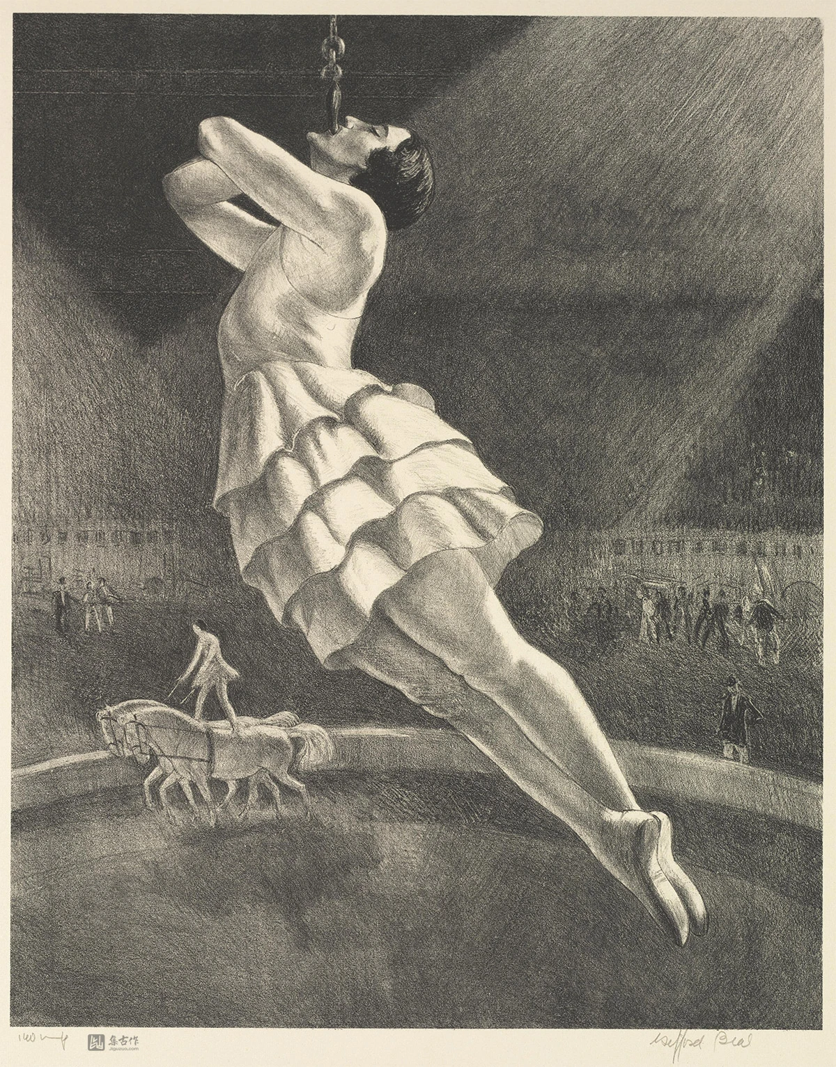 吉福德·比尔石版画《马戏团演员》