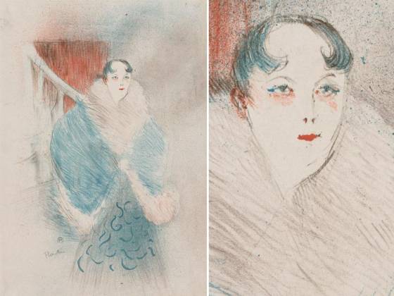 罗特列克彩色石版画《维也纳姑娘埃尔莎》