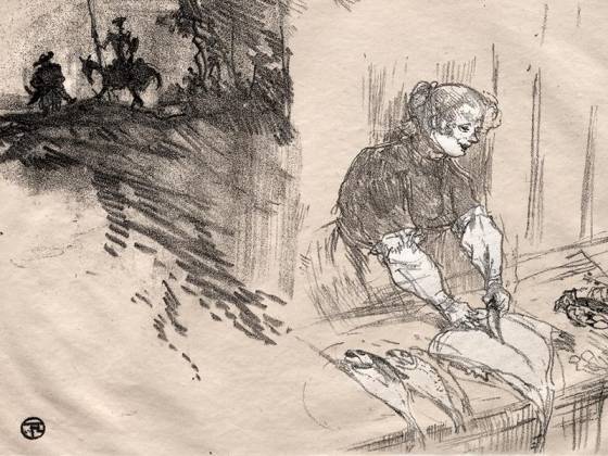 罗特列克版画《短暂的欢愉封面》