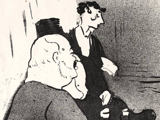 罗特列克版画人物《大使夜总会的杜卡尔》