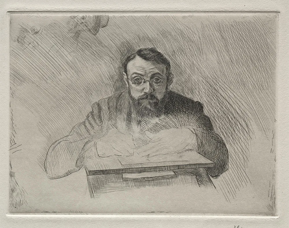 马蒂斯金属板干刻版画《自画像》