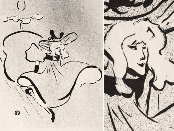 罗特列克石板画《简·艾薇儿》