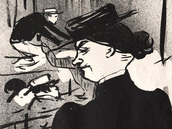 罗特列克版画《咖啡馆音乐会:一位女观众》