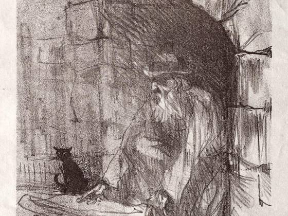 罗特列克石版画《西奈山脚下》