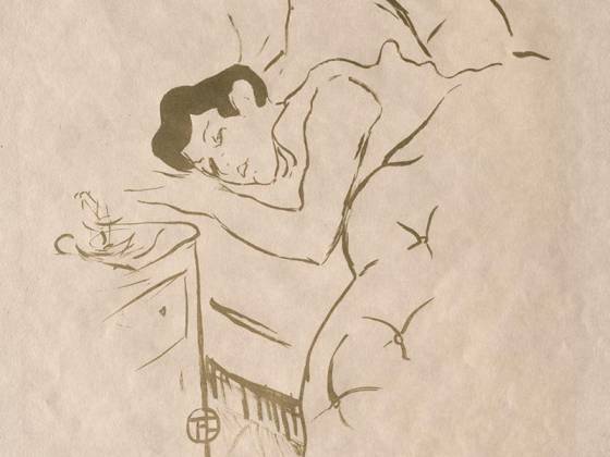 罗特列克版画人物《老故事:你的唇》