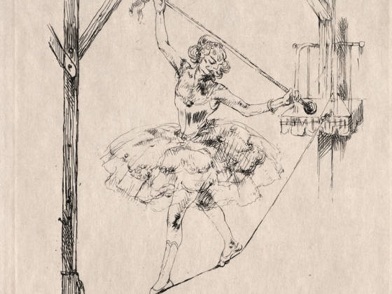 布鲁埃蚀刻版画《钢丝舞者》