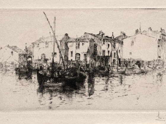 布鲁埃蚀刻版画风景《马尔蒂格斯》