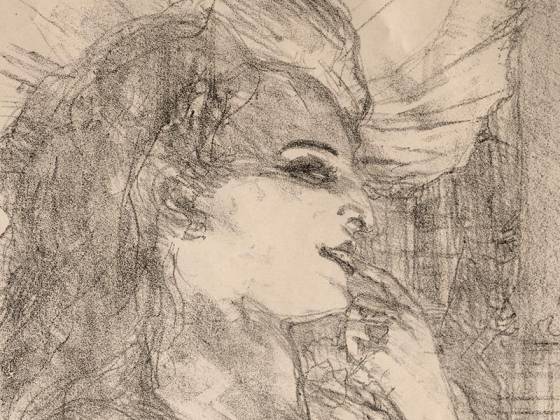 罗特列克版画《演员肖像系列石版画:安娜·海尔德》