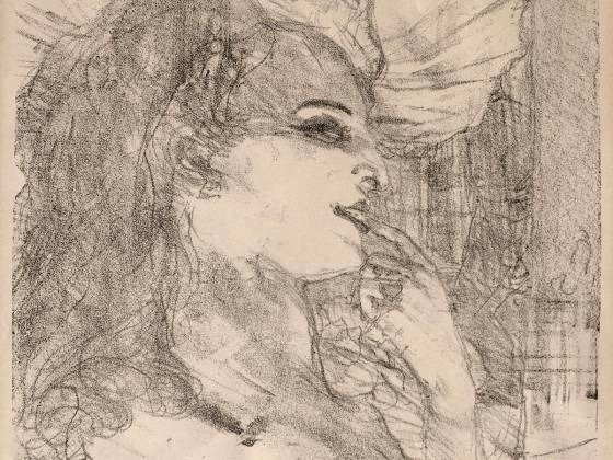 罗特列克版画《演员肖像系列石版画:安娜·海尔德》