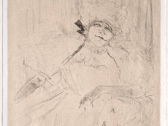 罗特列克人物版画《Yvette Guilbert: Chanson Ancienne》