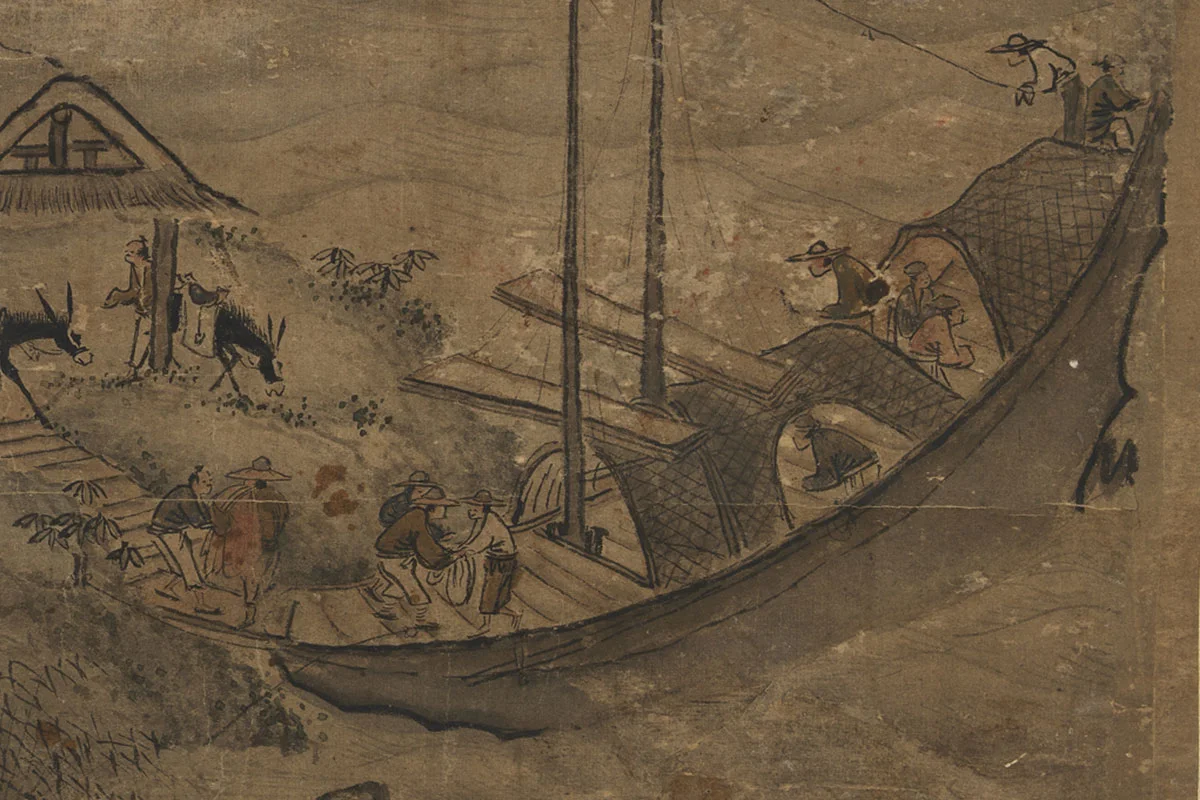 李唐《秋江待渡轴》局部 (2)