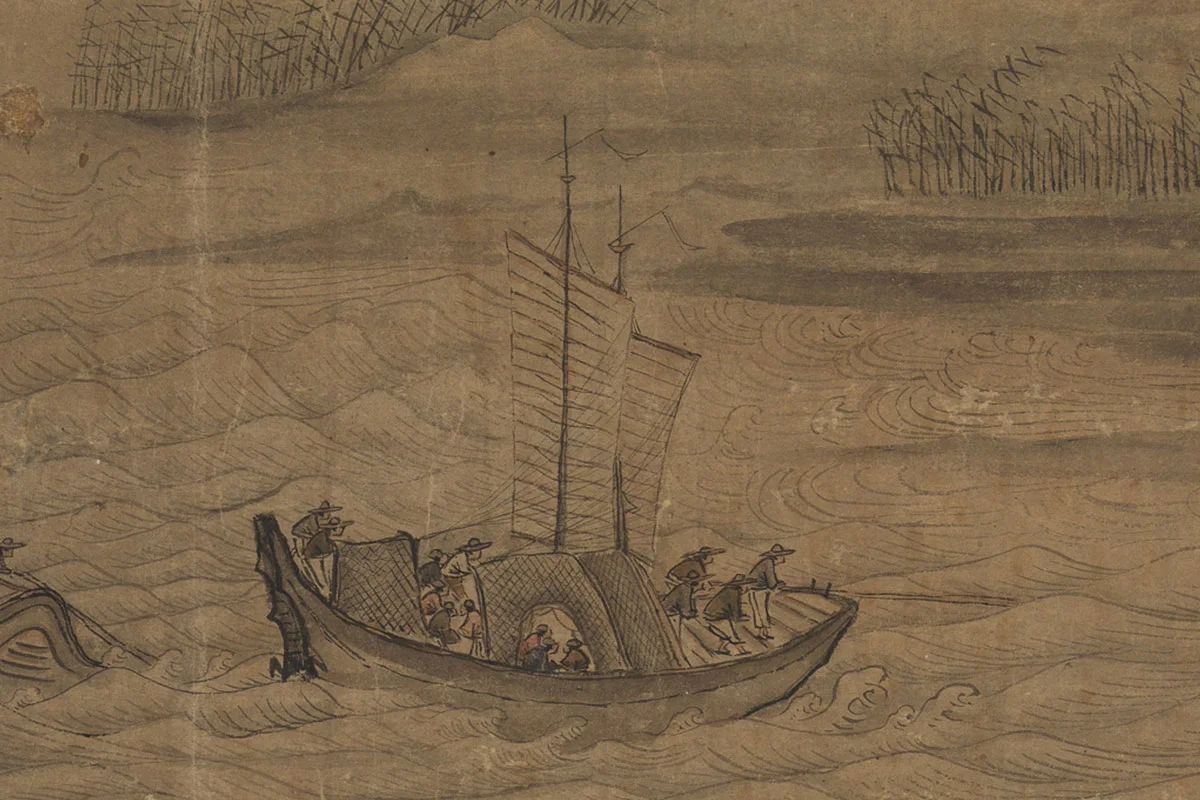 李唐《秋江待渡轴》局部 (1)