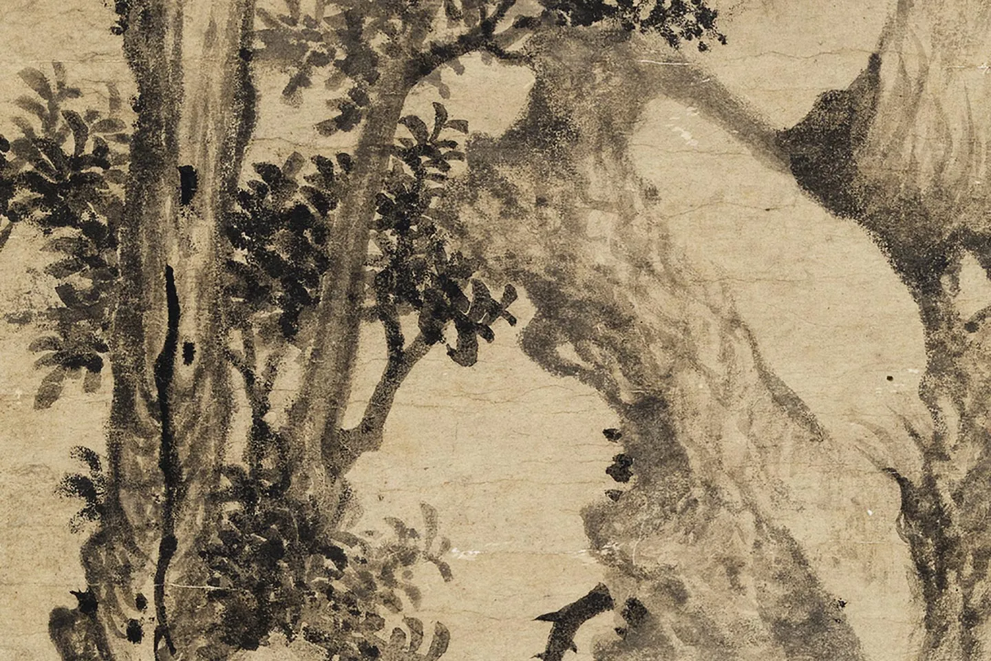 张舜咨《树石图》局部 (4)