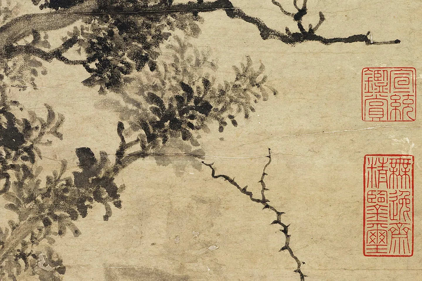 张舜咨《树石图》局部 (3)