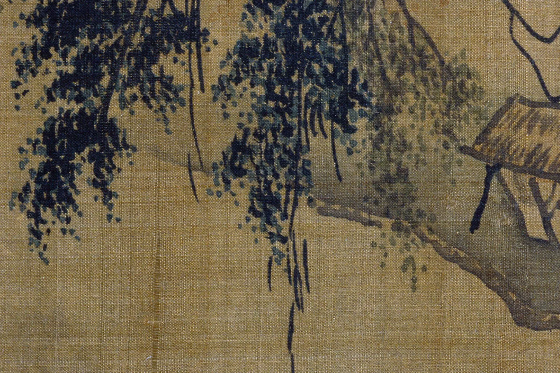 传夏圭《渔村归钓图》高清大图局部 (2)