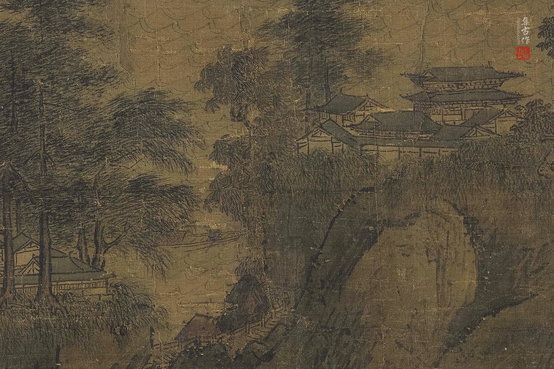 李唐《江山小景图》高清局部 (2)