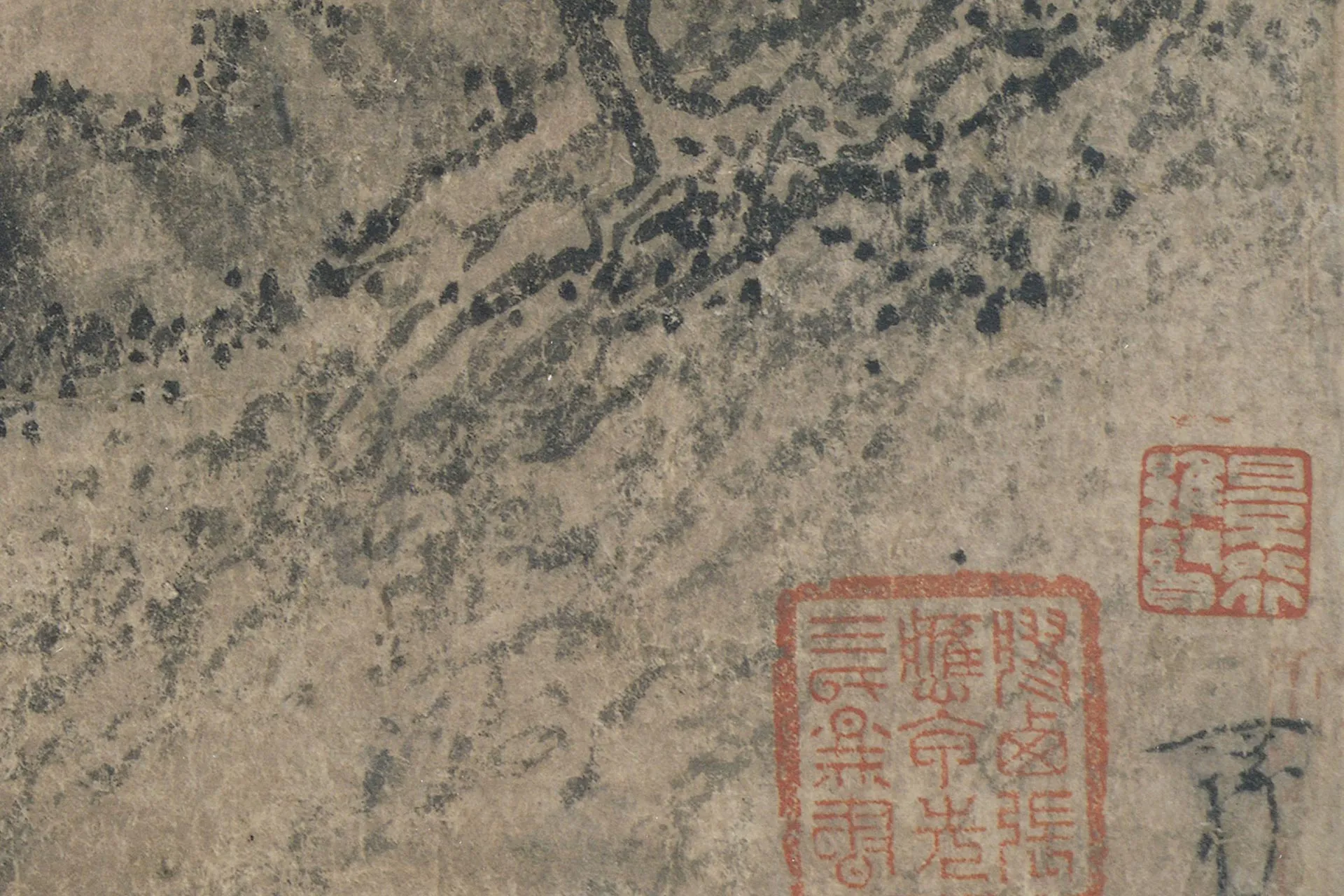金代山水画《平林霁色图》超高清大图局部 (3)