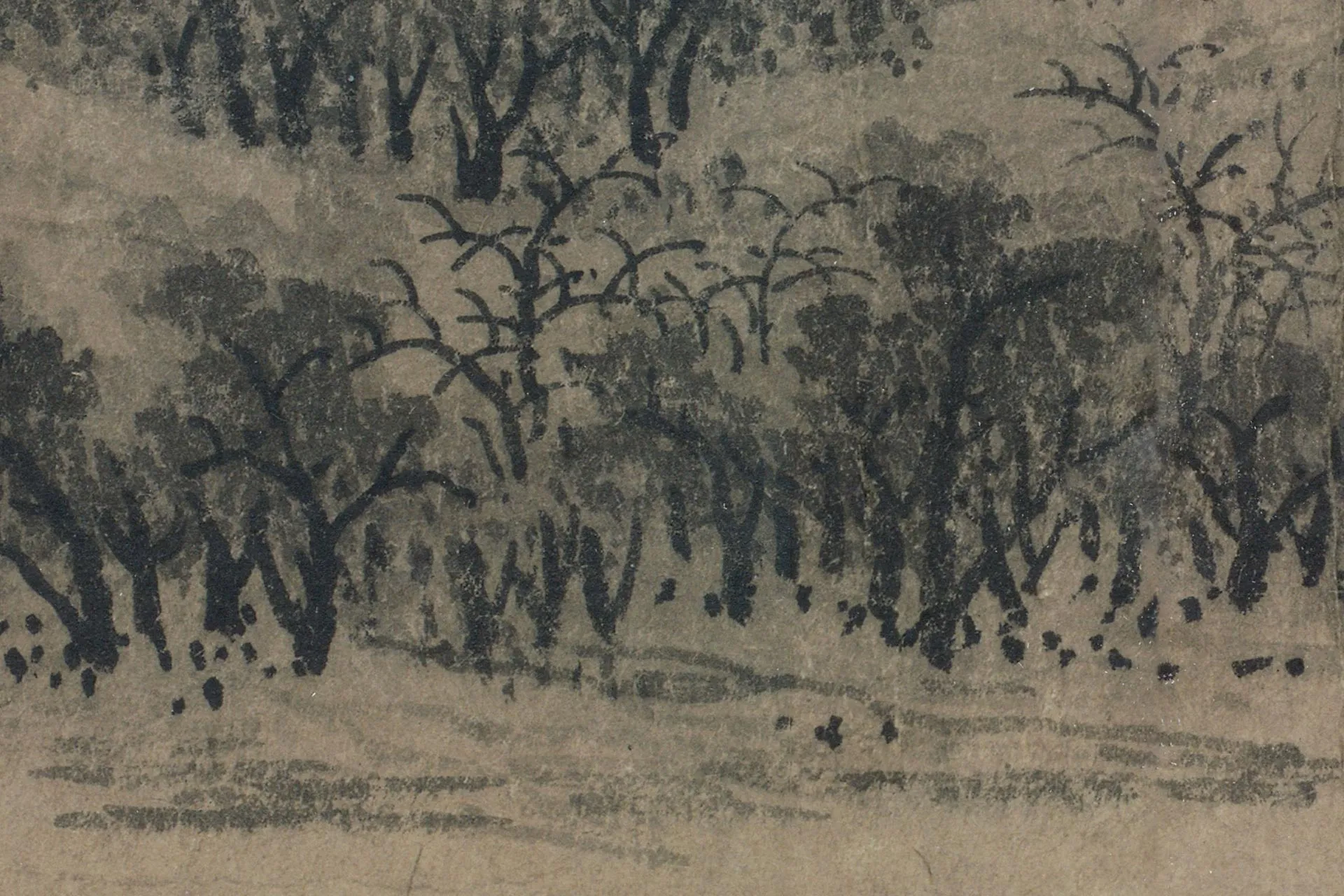 金代山水画《平林霁色图》超高清大图局部 (7)