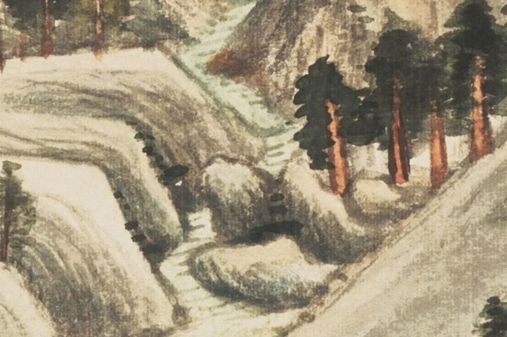 董其昌《仿杨慎修雨中遣怀曲意图》局部 (6)