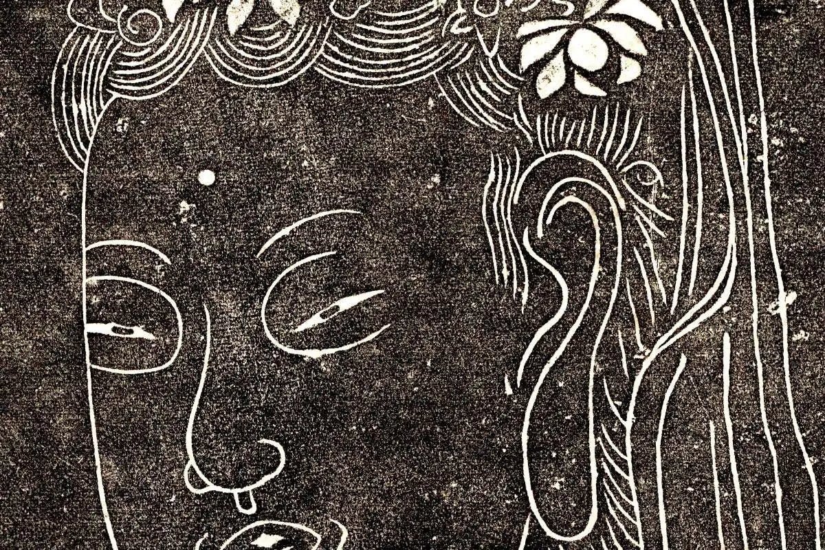 吴道子《观音像》拓片高清大图局部 (2)