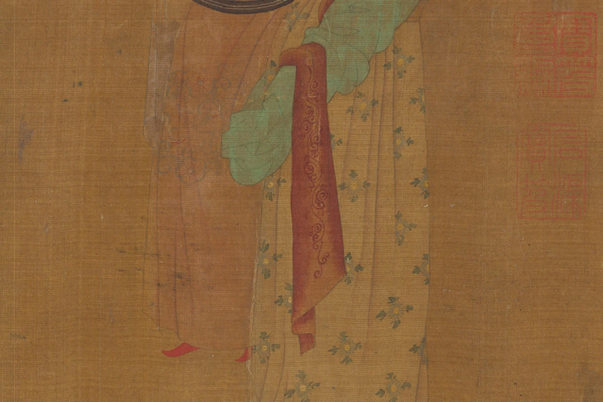 唐·周昉人物画卷《内人双陆图》高清大图局部 (7)