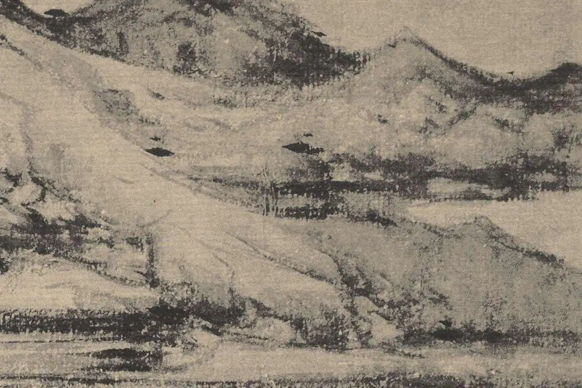 倪瓒山水画《瓒紫芝山房图》高清大图局部细节 (8)