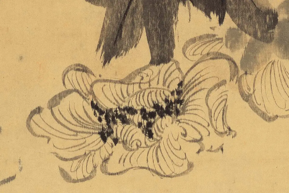 李因《芙蓉鸳鸯图》高清大图局部细节 (7)