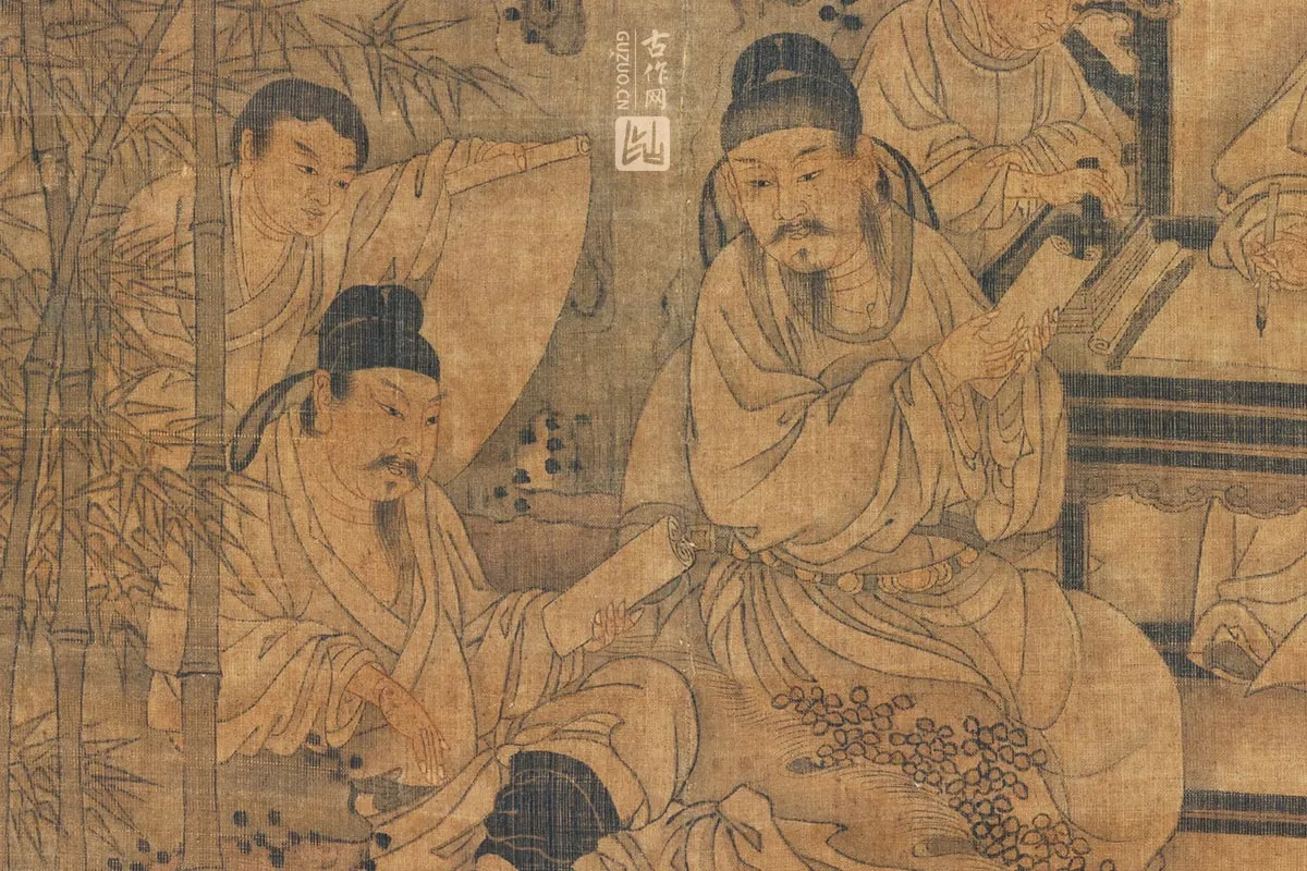 阎立本《竹林五君图》高清大图局部细节 (2)