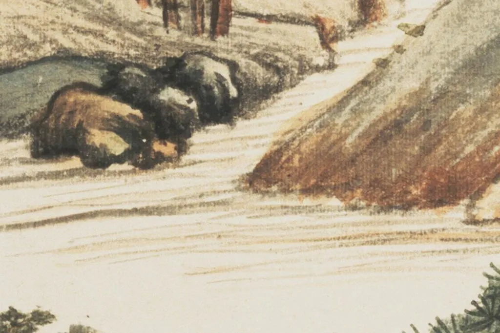 董其昌《仿杨慎修雨中遣怀曲意图》局部 (3)