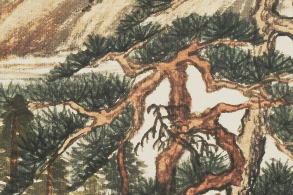 董其昌《仿杨慎修雨中遣怀曲意图》局部 (5)