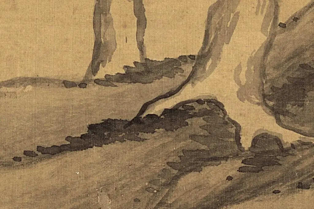 董其昌山水画《九峰寒翠图 》局部 (10)