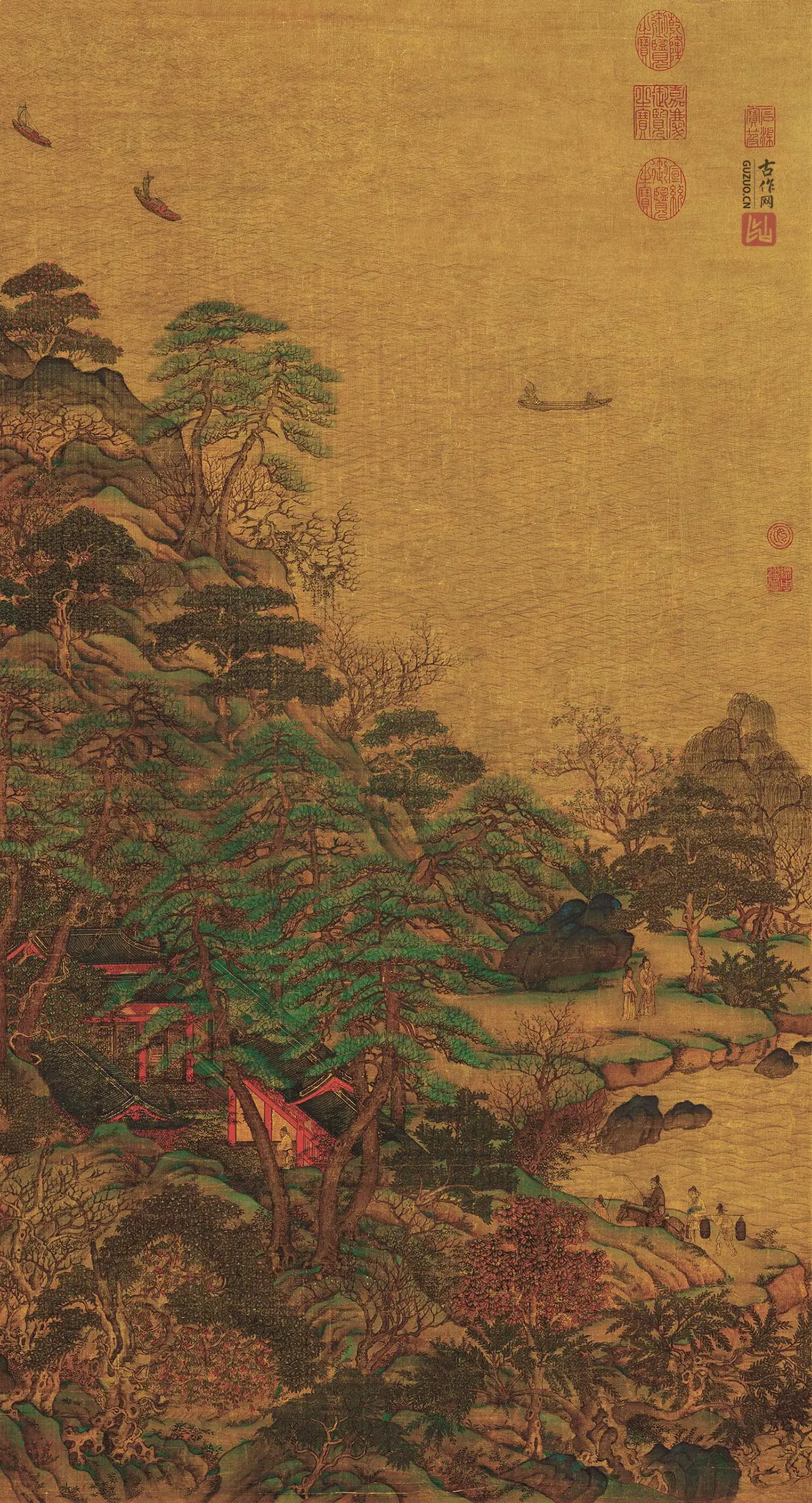 李思训《江帆楼阁图》