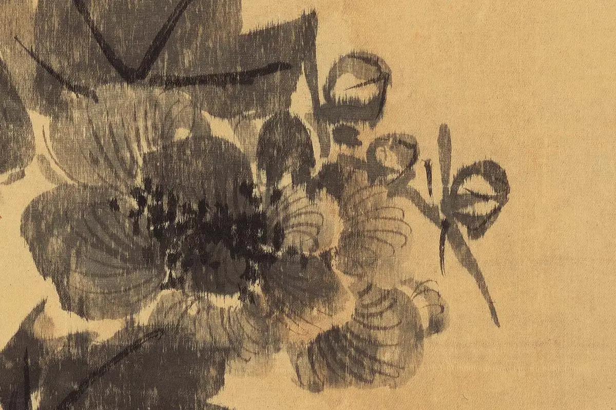 李因《芙蓉鸳鸯图》高清大图局部细节 (9)