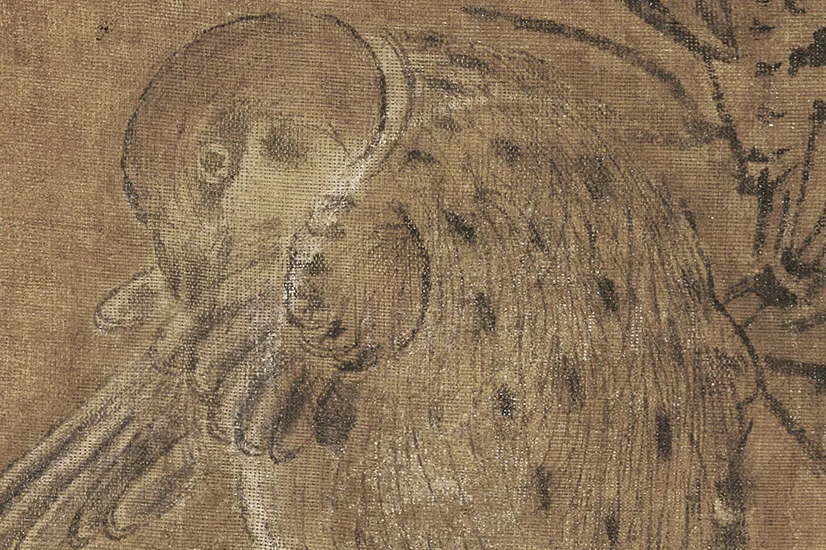 辽《竹雀双兔图》高清大图局部细节 (5)