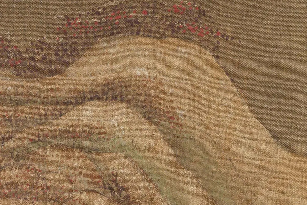 杨升没骨山水画《蓬莱飞雪图》高清大图局部细节 (10)