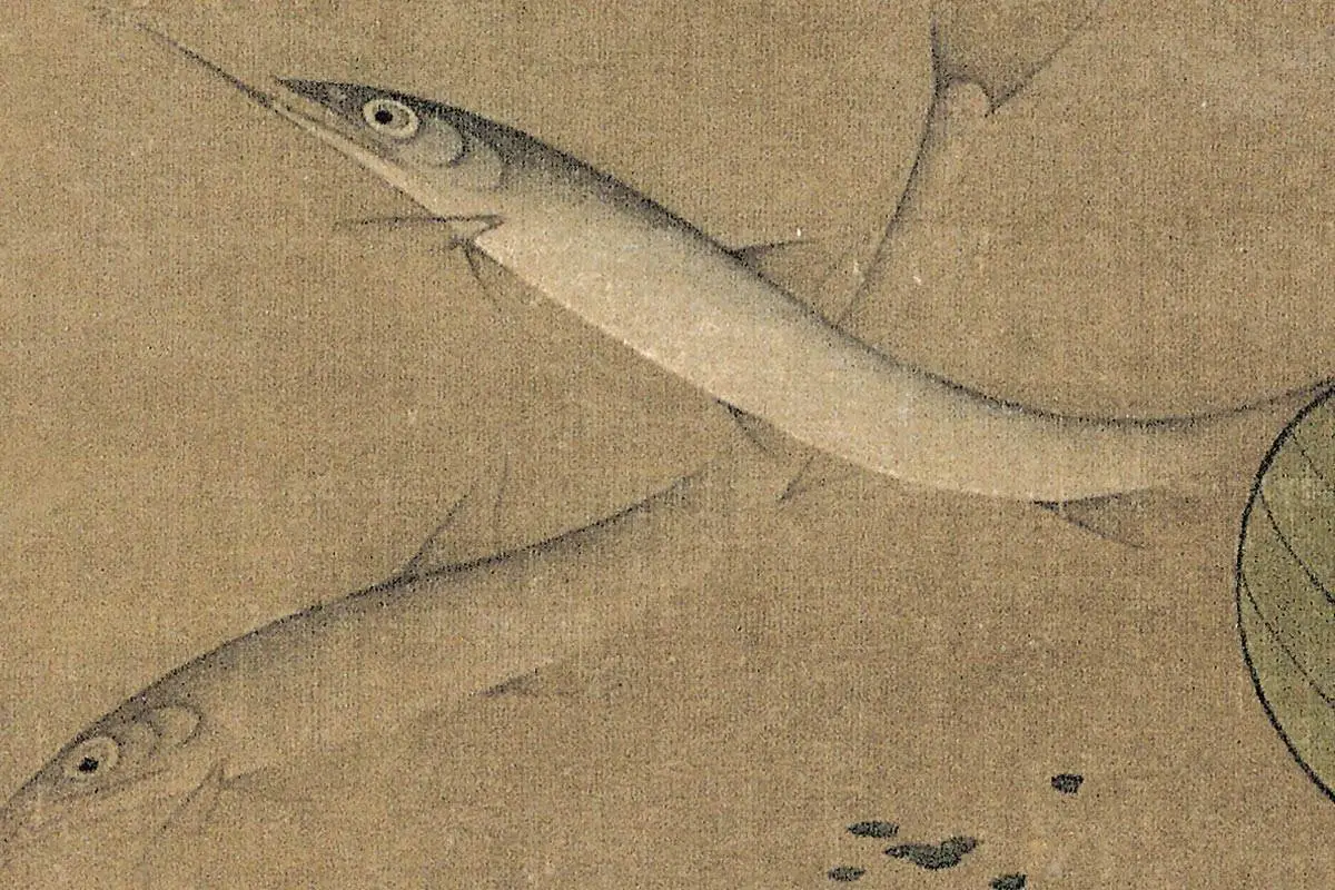 明代·缪辅《鱼藻图》高清大图局部细节 (13)